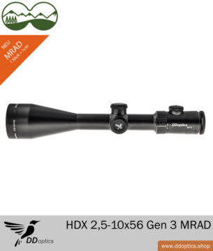 DDoptics 2.5-10x56 Gen 3 MRAD ajuste click