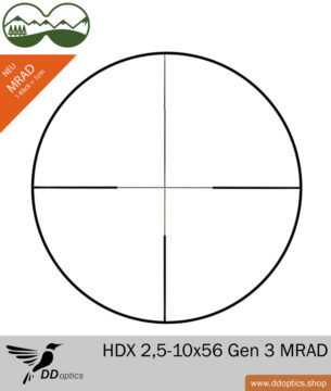 DDoptics 2.5-10x56 Gen 3 MRAD ajuste click