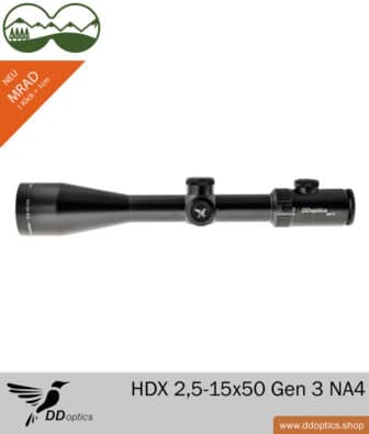 DDoptics ZF Nighteagle HDX 2.5-15x50 Generación 3 - Nueva Retícula 4 MRAD