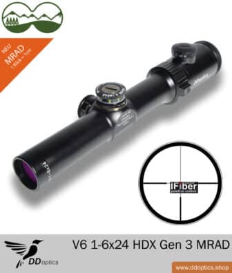 Luneta celownicza DDoptics V6 1-6x24 HDX Gen 3 iFibre