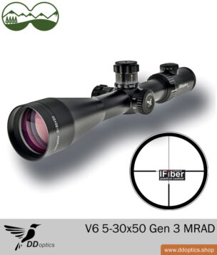 DDoptics V6 5-30x50 MRAD riflescope Gen 3 IFiber
