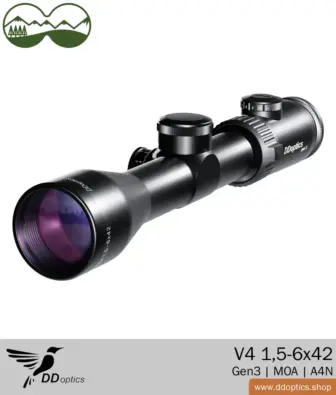 DDoptics Lunette de visée Nighteagle V4 1,5-6x42 Gen3 | MOA | A4N
