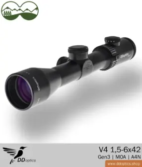 DDoptics Nighteagle 1.5-6x42 riflescope | V4 | A4N | MOA adjustment - Gen 3 9 DDoptics riflescope Nighteagle V4 1.5-6x42 Gen3 | MOA | A4N