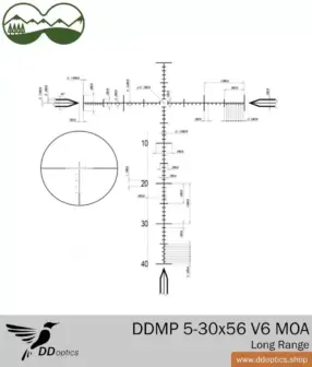 Zielfernrohr DDMP V6 | 5-30x56 Long Range | tac-A | MOA Verstellung - Gen 3 6 Absehen DDoptics Zielfernrohr 5-30×56 DDMP Long Range | V6 | tac-A | MOA Verstellung - Gen 3
