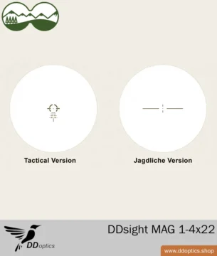 Mira DDsight MAG 1-4x22 RedDot de DDoptics | Retícula táctica | Control automático de punto iluminado IPoint 10 Retícula DDsight MAG 1-4x22 caza y táctica